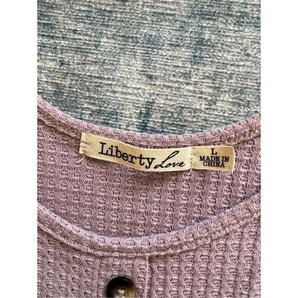 Liberty Love Lavender Mauve Waffle Knit Tank Top Large - Picture 3 of 4